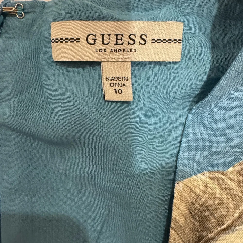 Guess Women's Bombay Jumpsuit Voyager Palm Print Blue‎ - Size 10 NWT